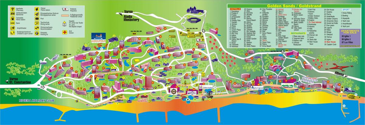 গোল্ডেন বিচ, বুলগেরিয়া মানচিত্র
